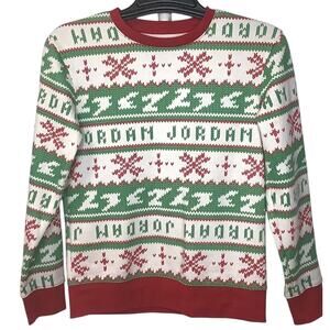 Nike Air Jordan Youth Sweatshirt Boys Sz Large 12-13 Yrs Ugly Christmas Sweater